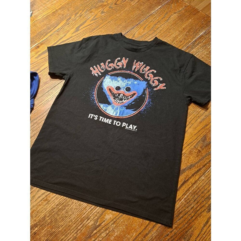 MOB Entertainment Men’s Large Huggy Wuggy Tee Black Red White Distressed